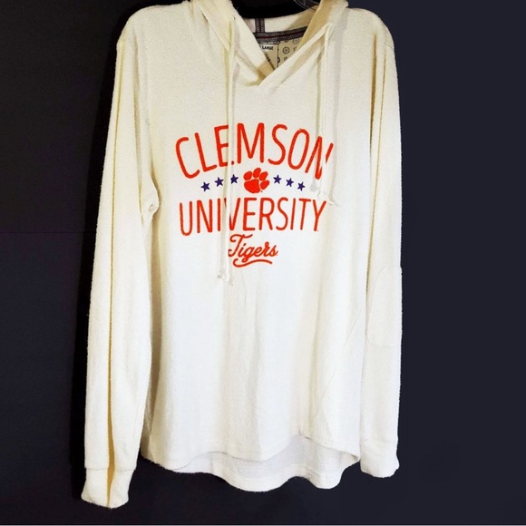 Pressbox Cream Clemson University Tigers Hoodie - Picture 3 of 4